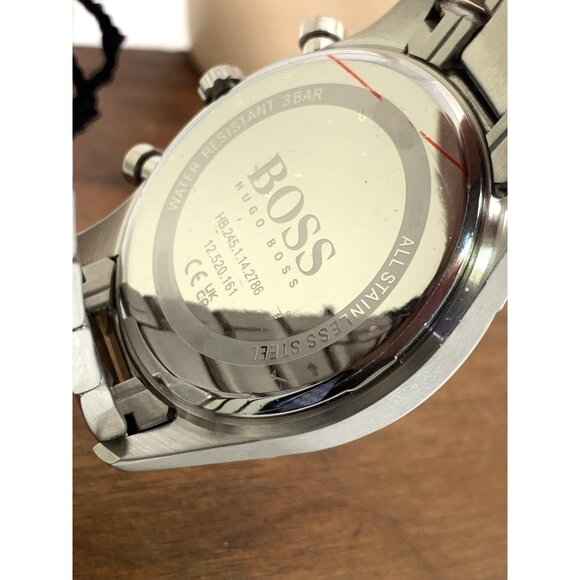 Hugo Boss Men's Watch 1513196 Quartz Chronograph Black Gray Dial Silver 43mm - Picture 6 of 13